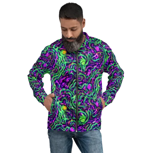 Hypercolor Grove on a Bomber Jacket