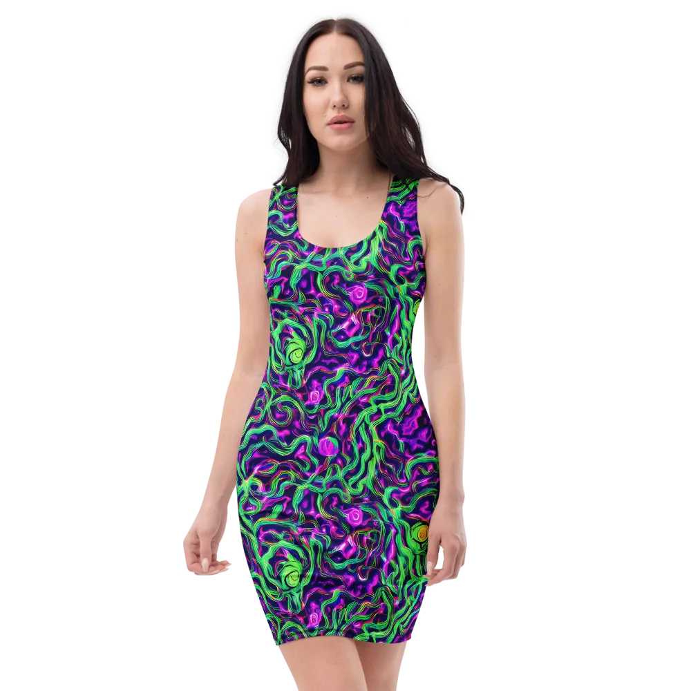 Hypercolor Grove on Bodycon Dress — Front