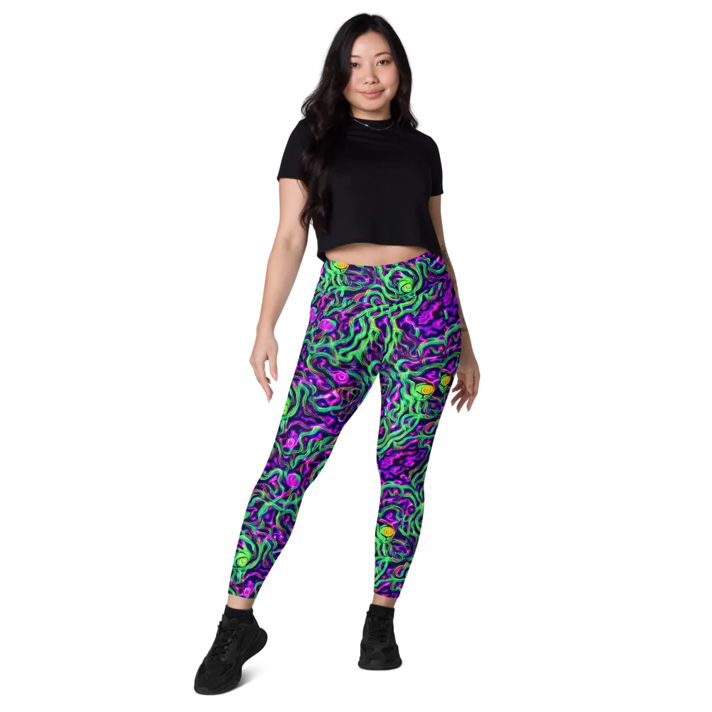 Hypercolor Grove on Leggings with Pockets — Front