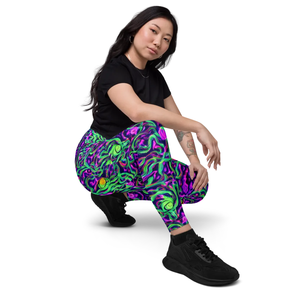 Hypercolor Grove on Leggings with Pockets — Right Front