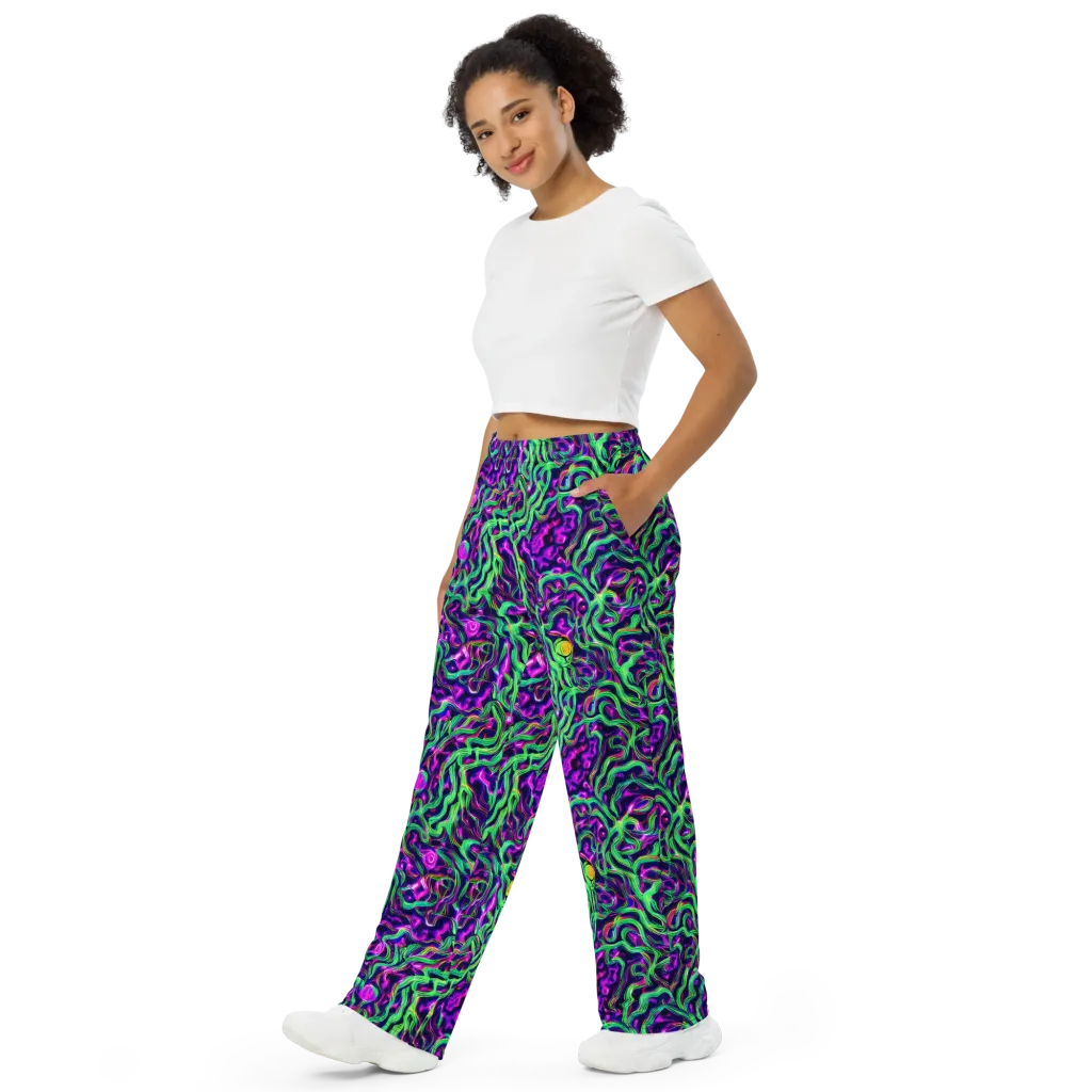 Hypercolor Grove on Wide-Leg Pants — Left Front