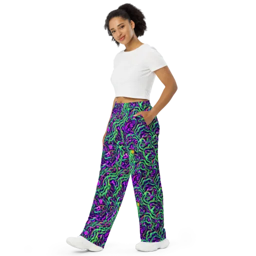 Hypercolor Grove on a Wide-Leg Pants