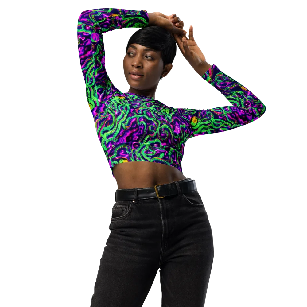 Hypercolor Grove on Long Sleeve Crop Top — Front
