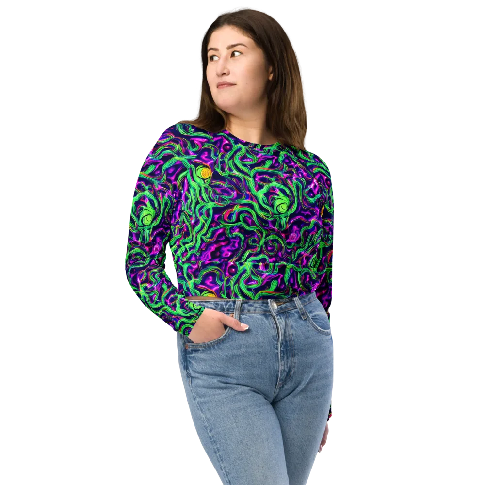 Hypercolor Grove on Long Sleeve Crop Top — Front