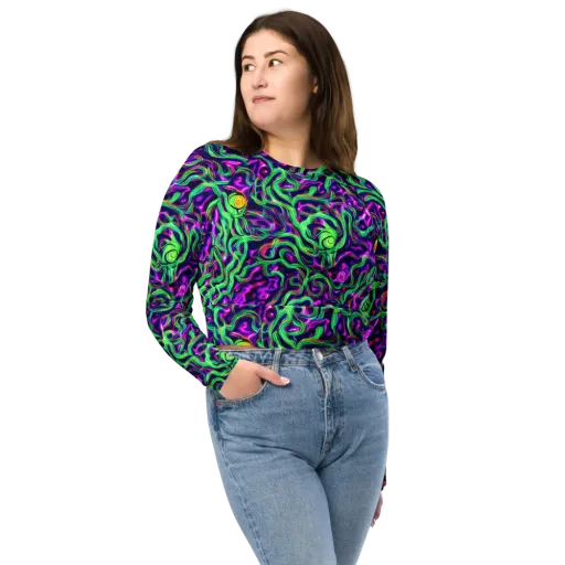 Hypercolor Grove on a Long Sleeve Crop Top