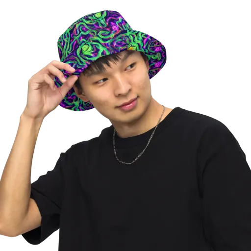 Hypercolor Grove on a Reversible Bucket Hat