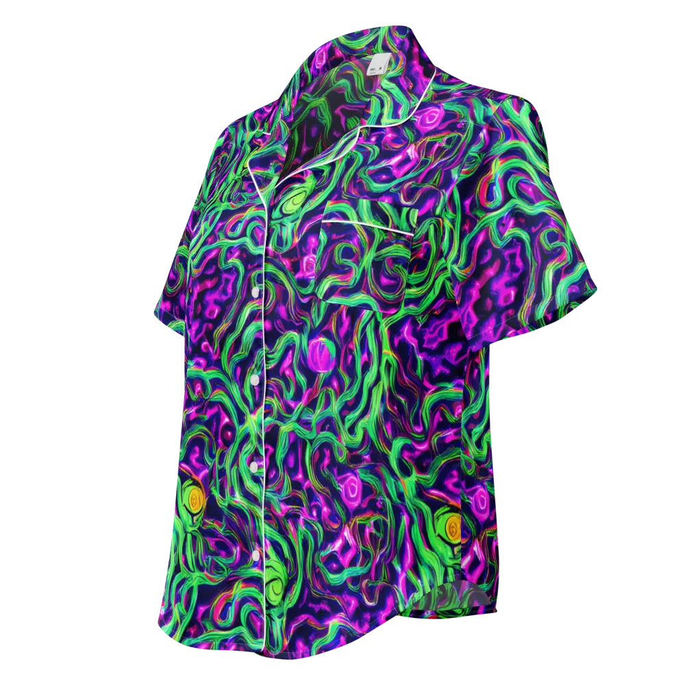 Hypercolor Grove on Women's Short Sleeve Pajama Top — Left Front