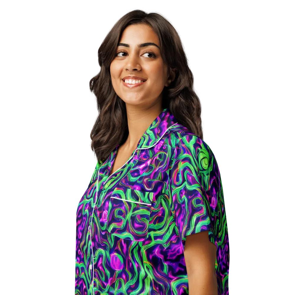 Hypercolor Grove on Women's Short Sleeve Pajama Top — Left Front