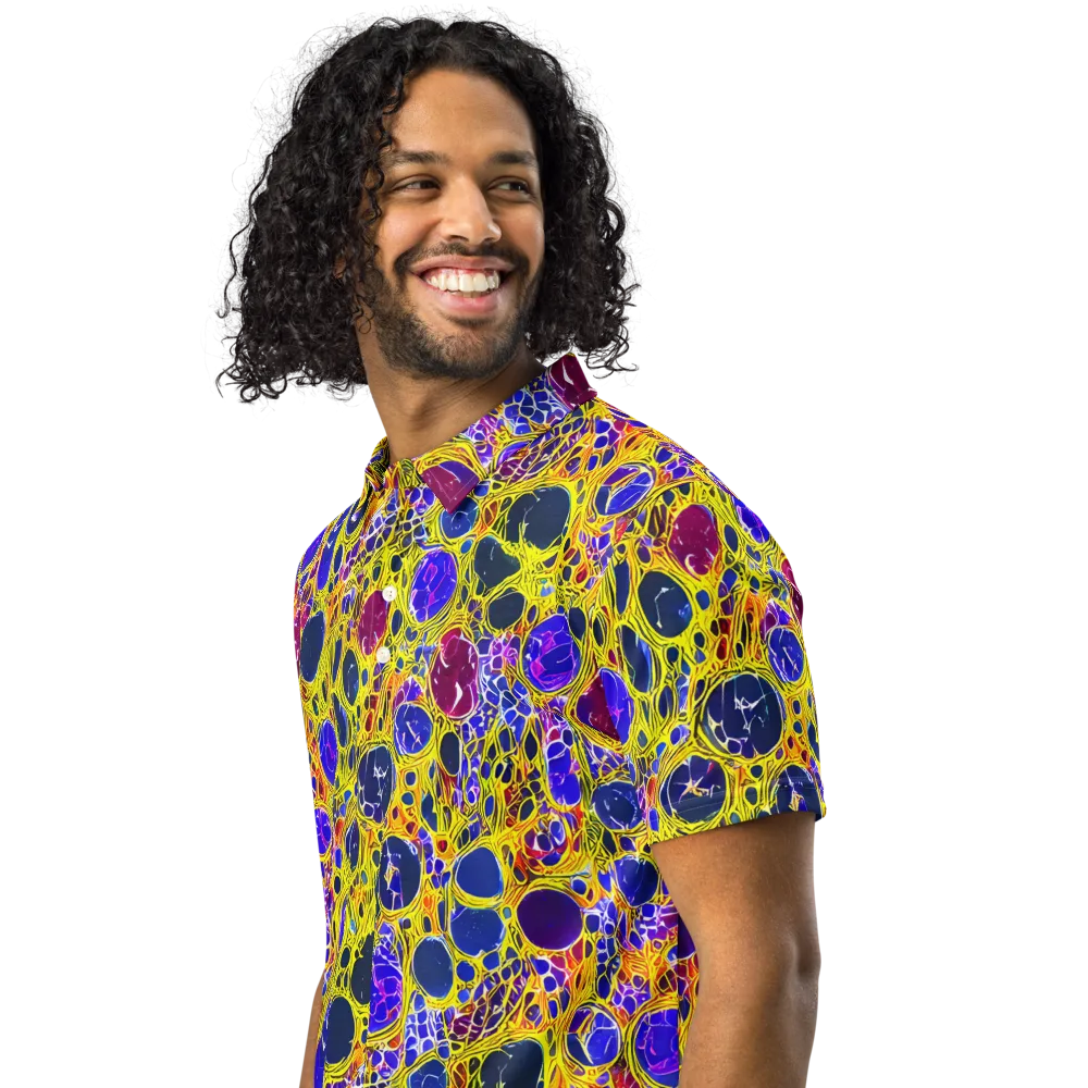 Electric Cellular on Men's Slim Fit Polo Shirt — Left Front