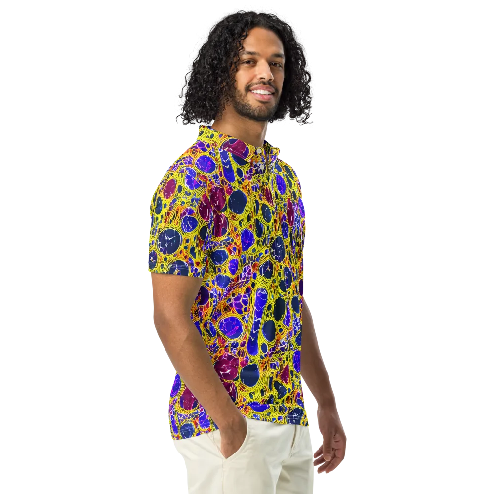 Electric Cellular on Men's Slim Fit Polo Shirt — Right Front