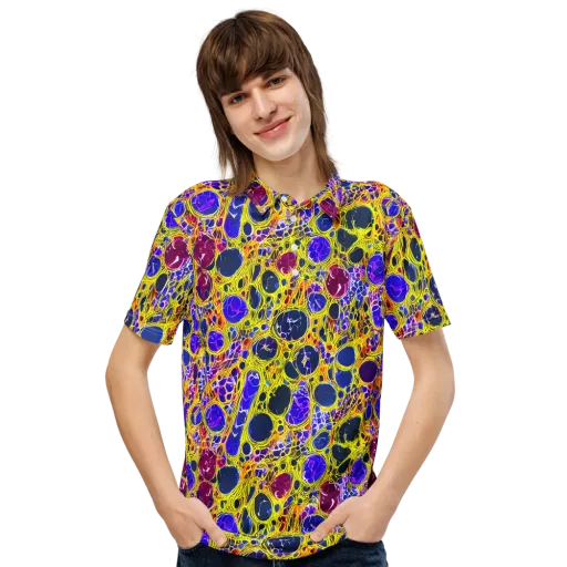 Electric Cellular on a Men's Slim Fit Polo Shirt