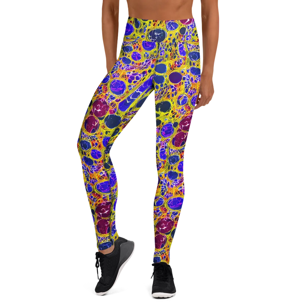 Electric Cellular on Yoga Leggings — Front
