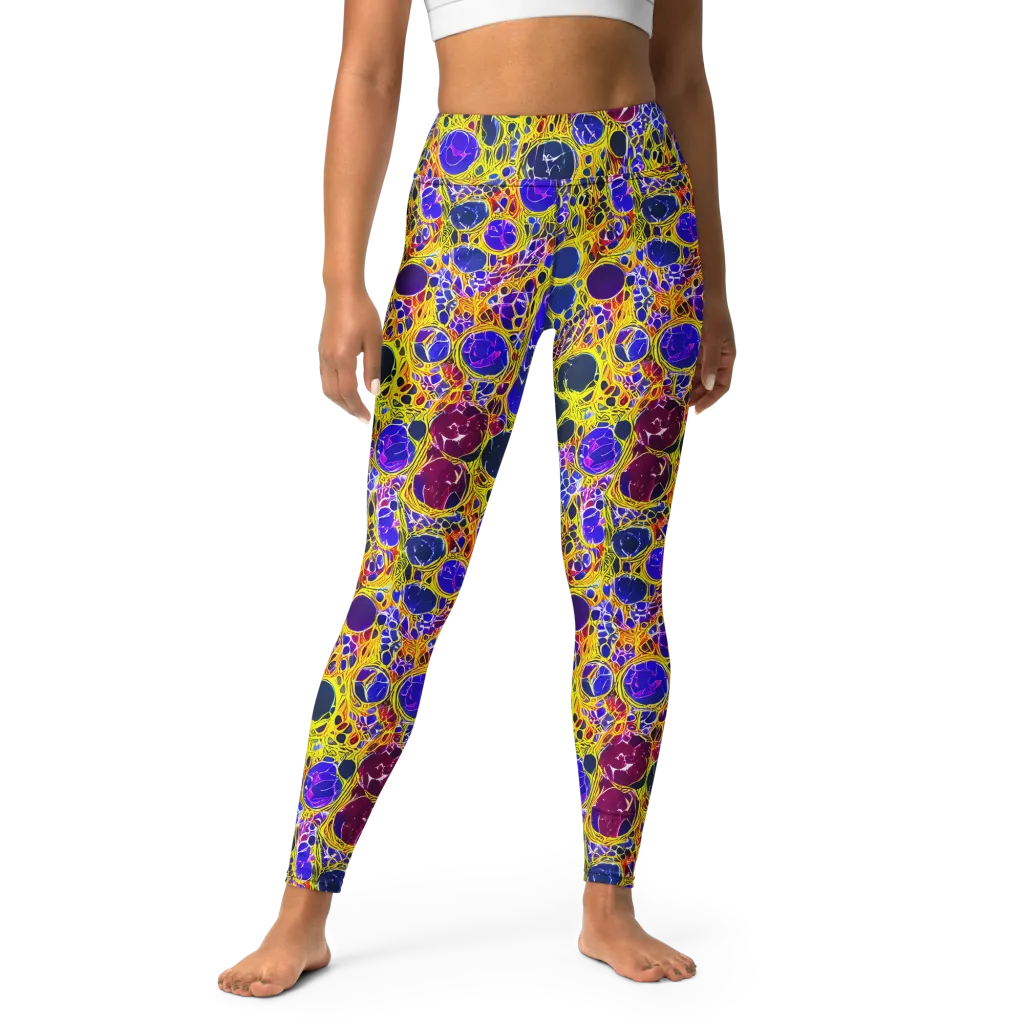 Electric Cellular on Yoga Leggings — Front