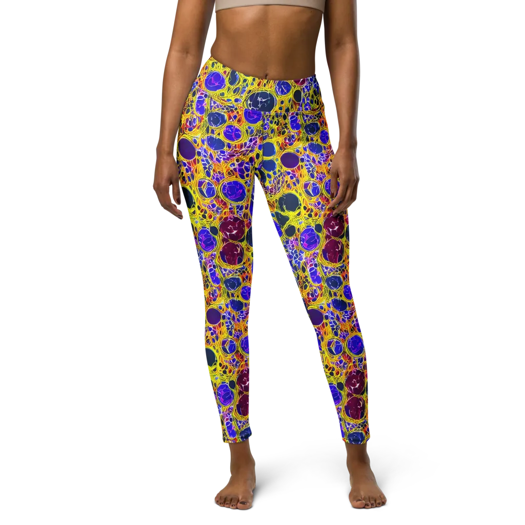 Electric Cellular on Yoga Leggings — Front