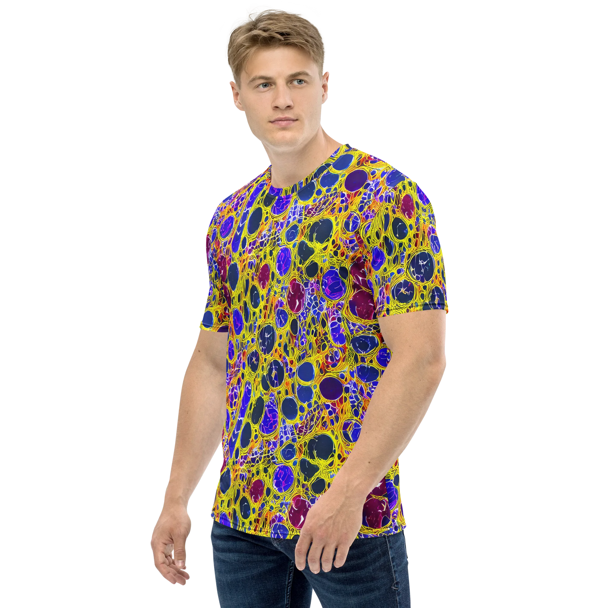 Electric Cellular on Men's Crew Neck T-Shirt — Left