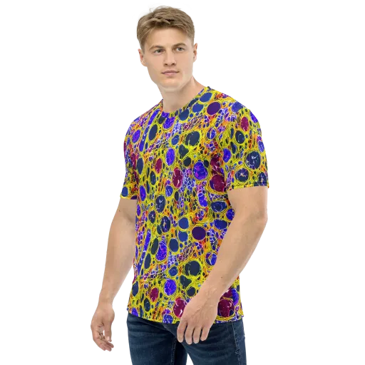 Electric Cellular on a Men's Crew Neck T-Shirt