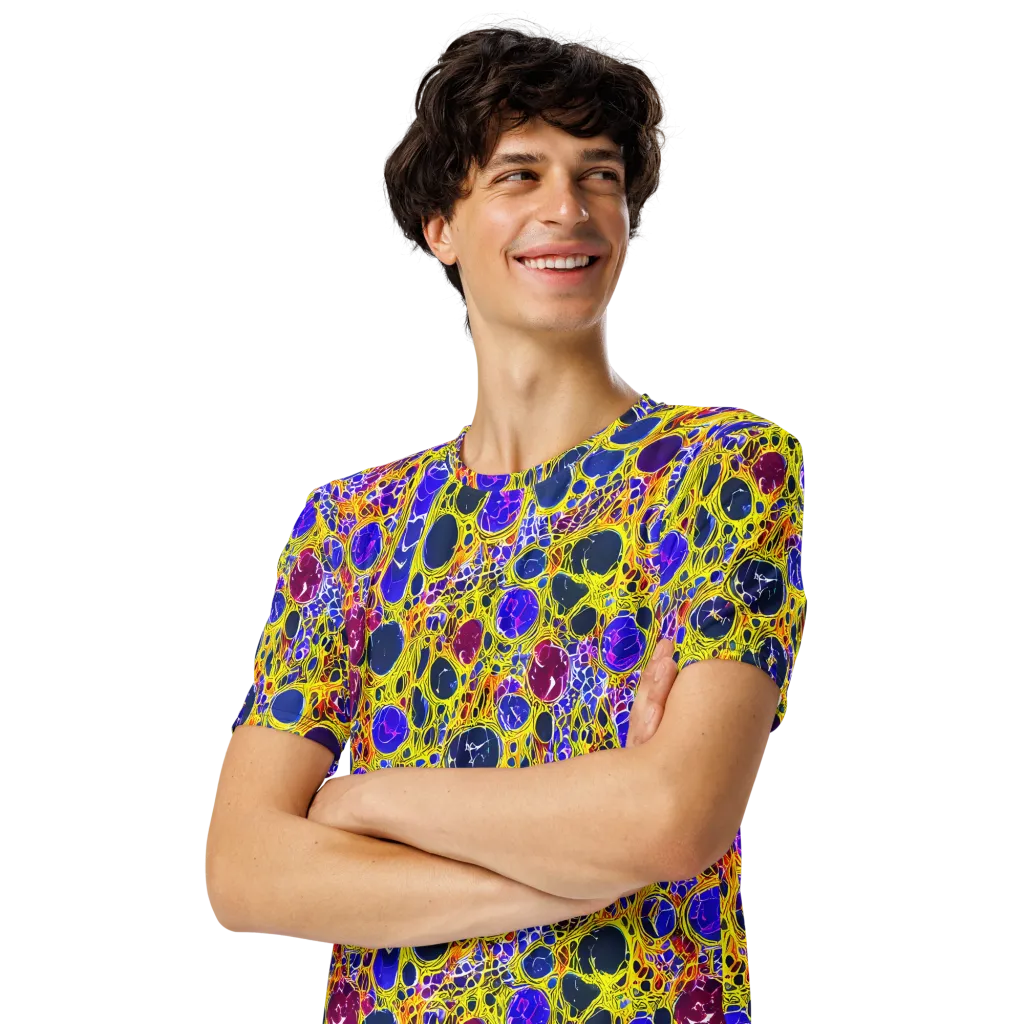 Electric Cellular on Men's Crew Neck T-Shirt — Left Front