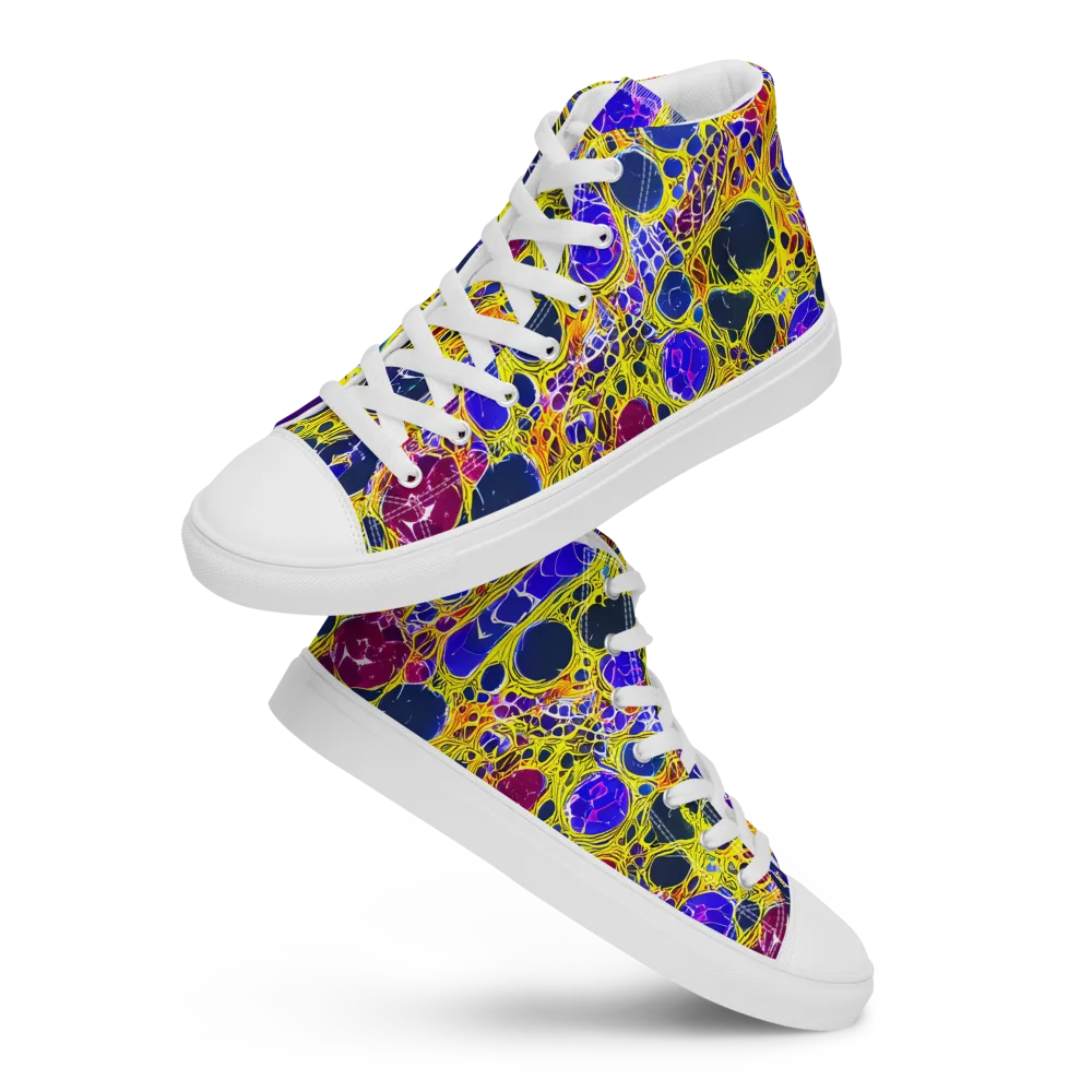 Electric Cellular on Men's High Top Canvas Shoes — Front