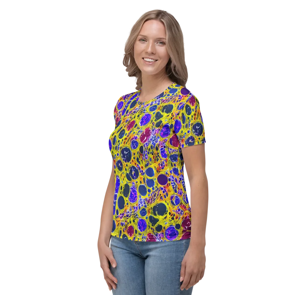 Electric Cellular on Women's Crew Neck T-Shirt — Left