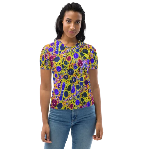 Electric Cellular on a Women's Crew Neck T-Shirt