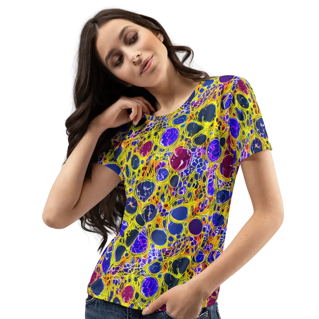 Electric Cellular on Women's Crew Neck T-Shirt — Left Front