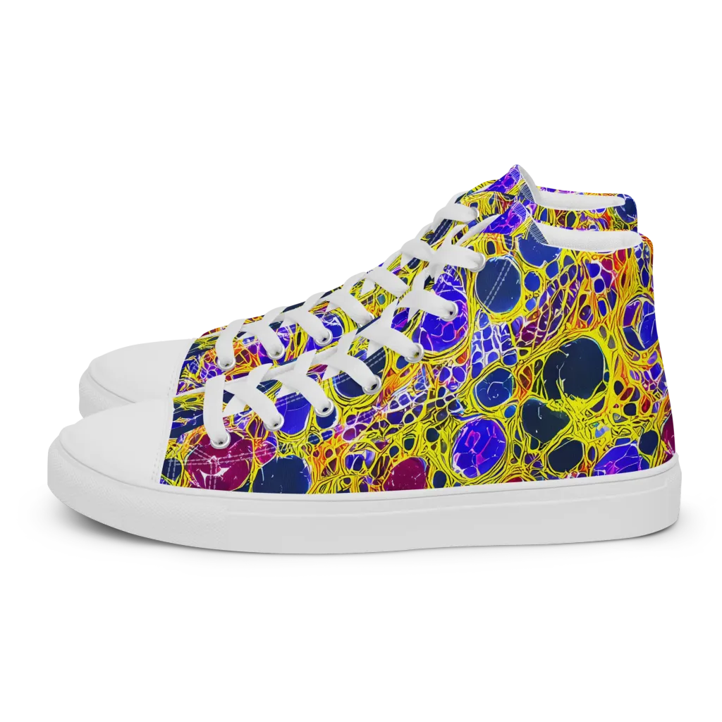 Electric Cellular on Women's High Top Canvas Shoes — Left