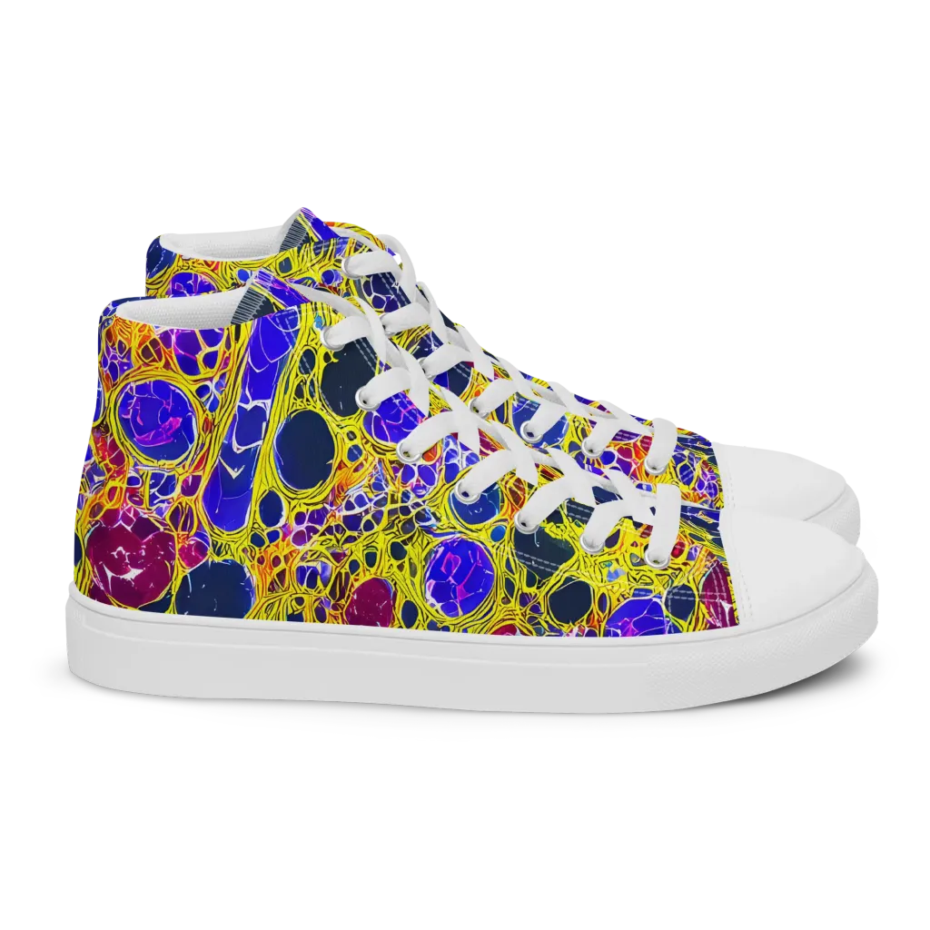 Electric Cellular on Women's High Top Canvas Shoes — Right