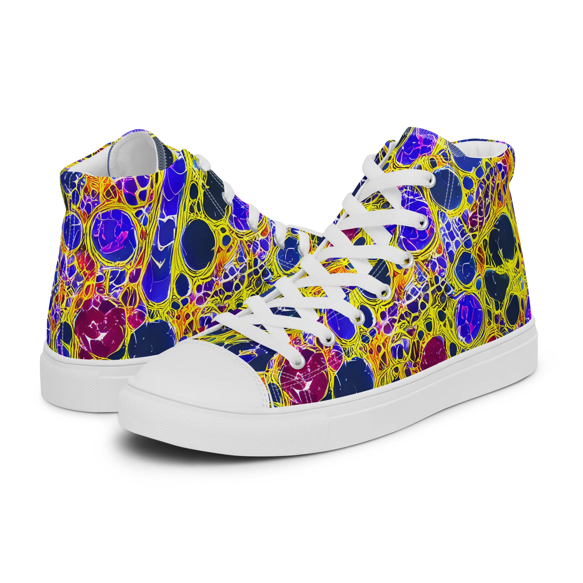 Electric Cellular on Women's High Top Canvas Shoes — Left