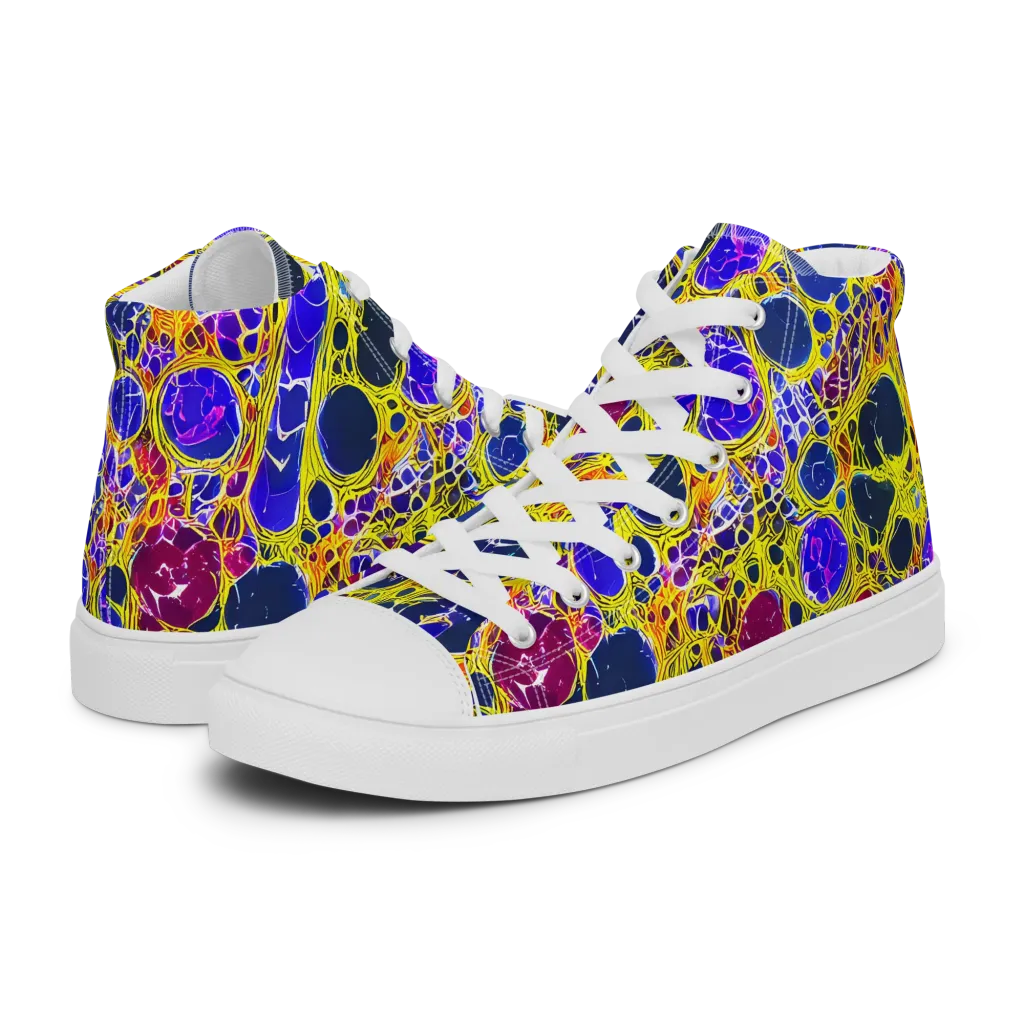 Electric Cellular on Women's High Top Canvas Shoes — Left