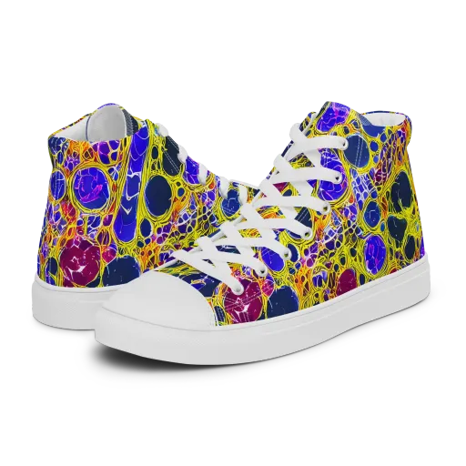 Electric Cellular on a Women's High Top Canvas Shoes