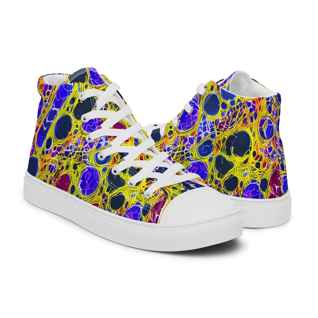 Electric Cellular on Women's High Top Canvas Shoes — Right