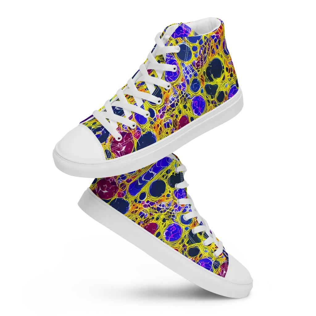 Electric Cellular on Women's High Top Canvas Shoes — Front