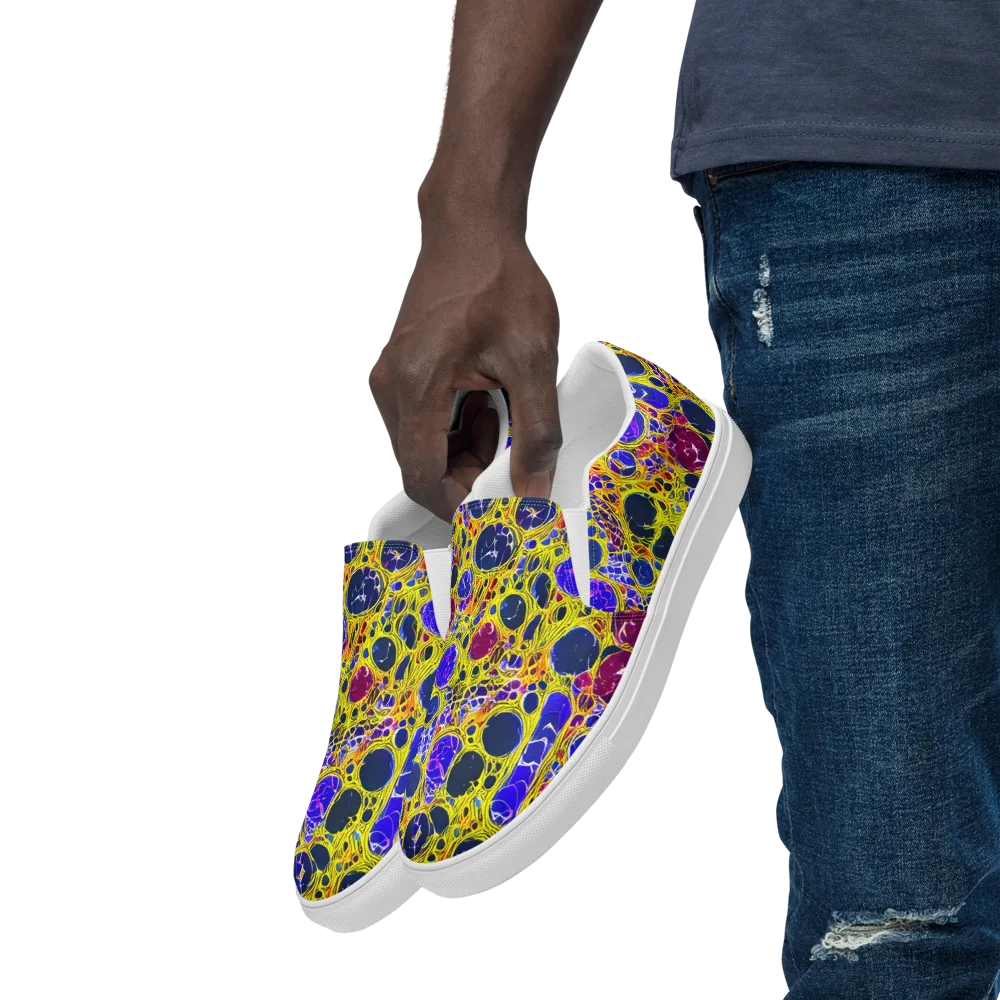 Electric Cellular on Men's Slip-On Canvas Shoes — Left Front