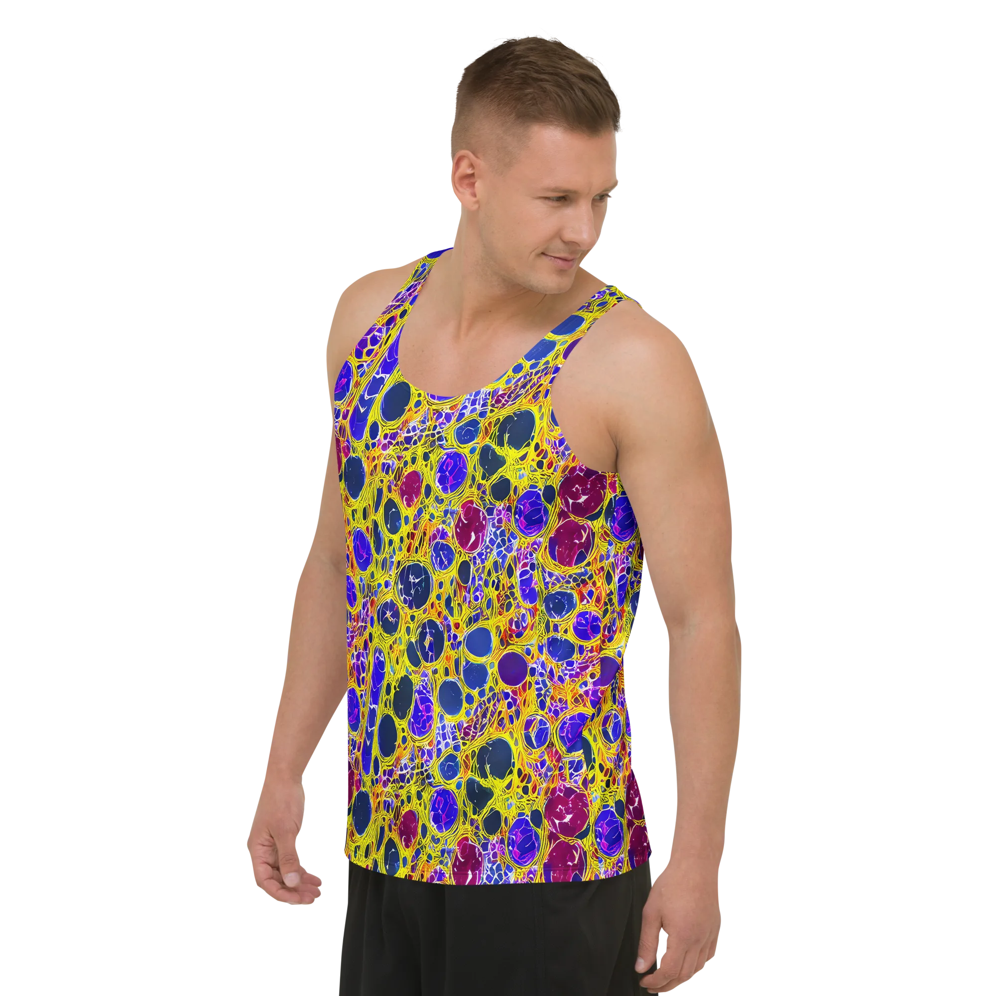 Electric Cellular on Men's Tank Top — Left Front