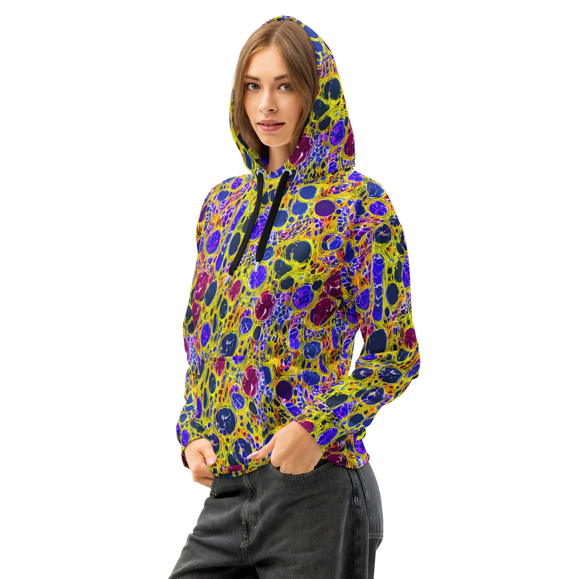 Electric Cellular on Cotton Hoodie — Left Front