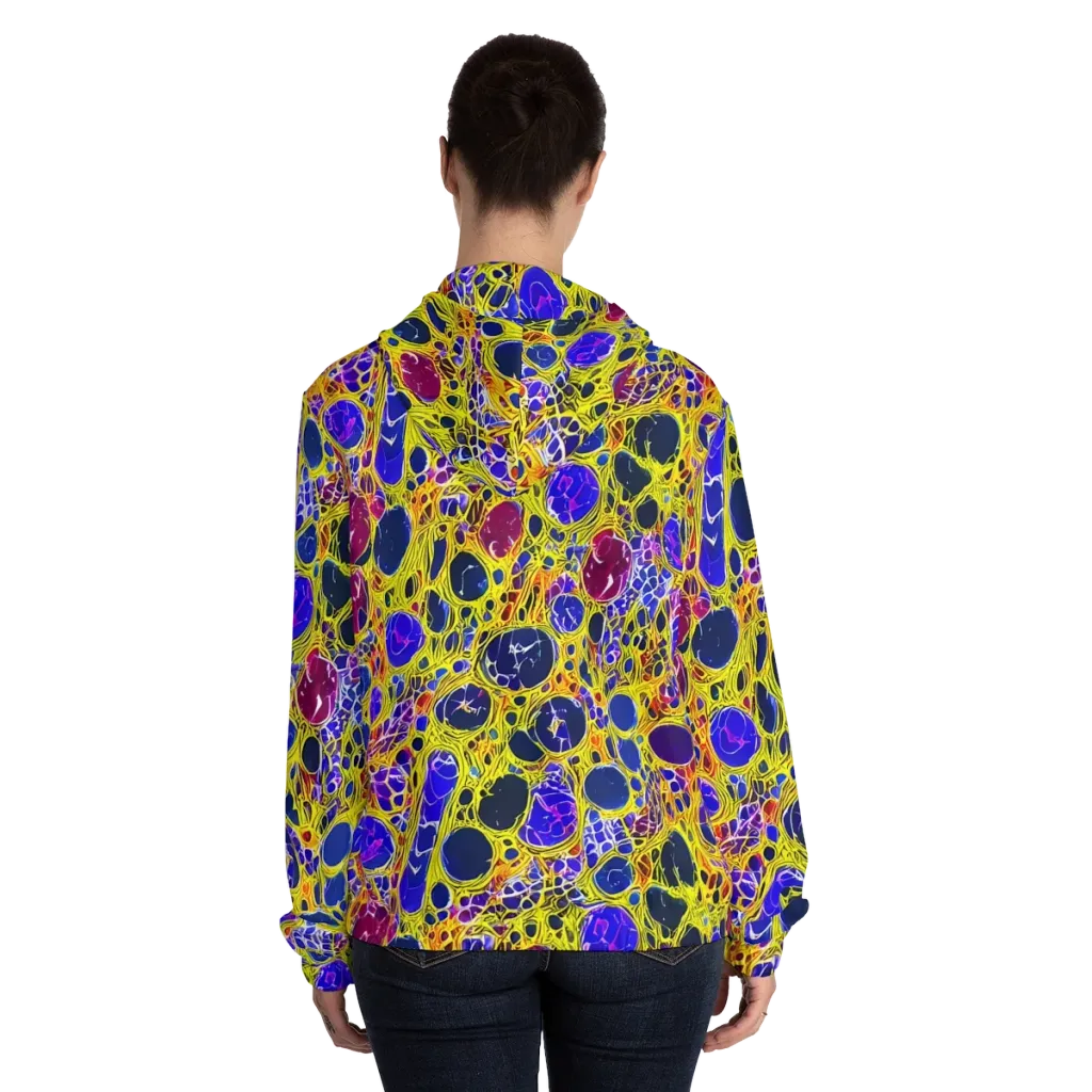 Electric Cellular on Women's Full-Zip Hoodie — Back On Person