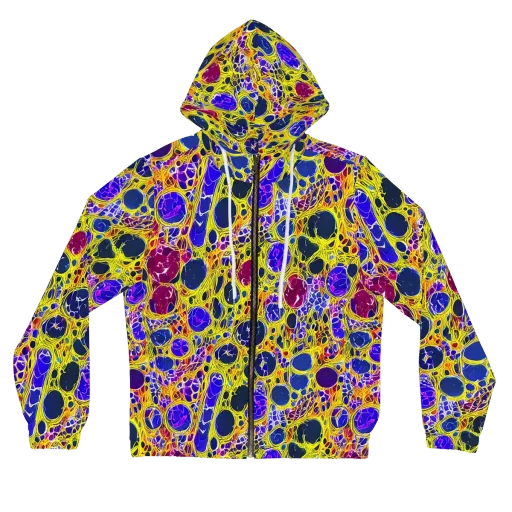 Electric Cellular on a Women's Full-Zip Hoodie
