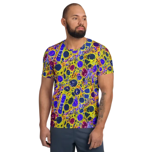 Electric Cellular on a Men's Athletic T-Shirt