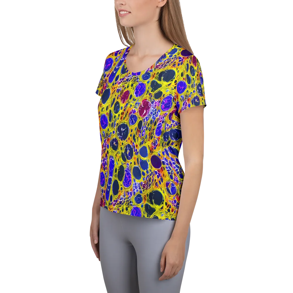 Electric Cellular on Women's Athletic T-Shirt — Left