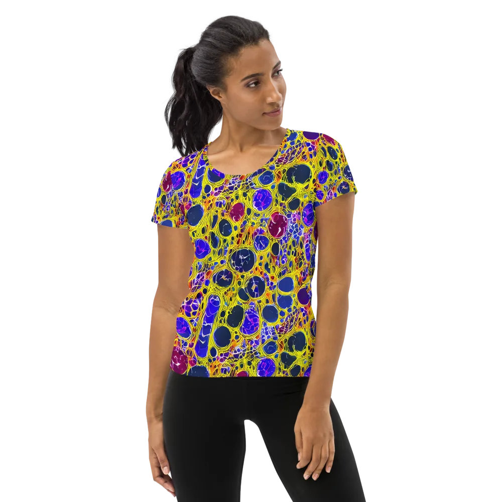 Electric Cellular on Women's Athletic T-Shirt — Front