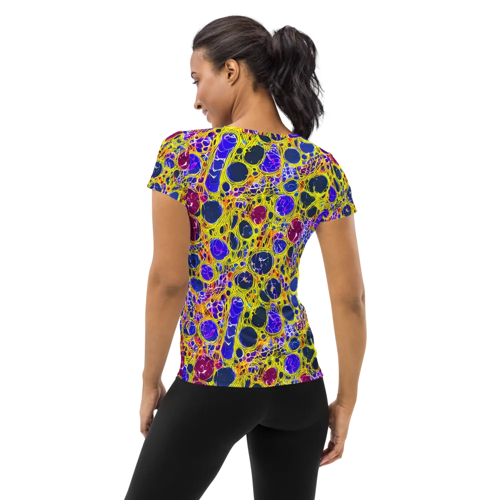 Electric Cellular on Women's Athletic T-Shirt — Back