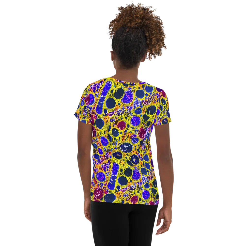 Electric Cellular on Women's Athletic T-Shirt — Back