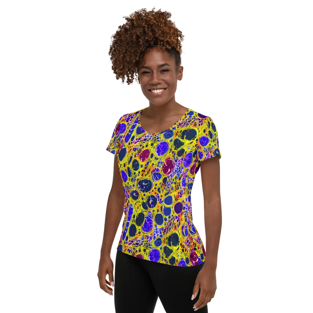 Electric Cellular on Women's Athletic T-Shirt — Left