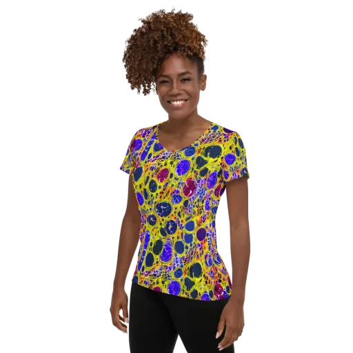 Electric Cellular on a Women's Athletic T-Shirt