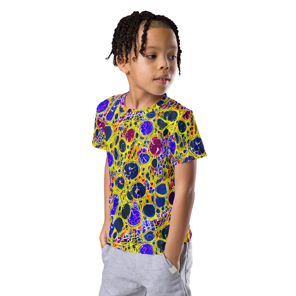 Electric Cellular on Kids Crew Neck T-Shirt — Left Front