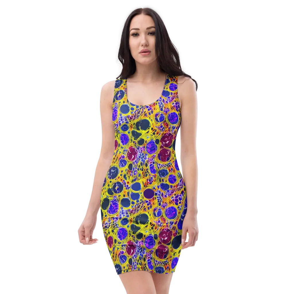 Electric Cellular on Bodycon Dress — Front