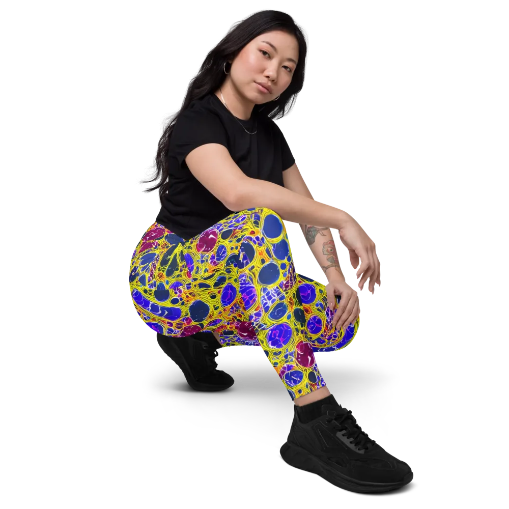 Electric Cellular on Leggings with Pockets — Right Front