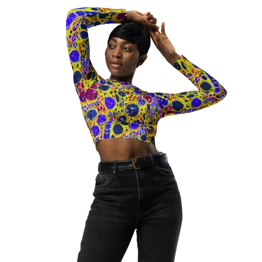 Electric Cellular on a Long Sleeve Crop Top