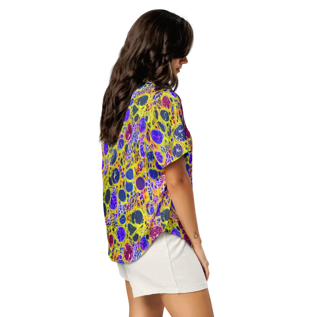 Electric Cellular on Women's Short Sleeve Pajama Top — Right Back