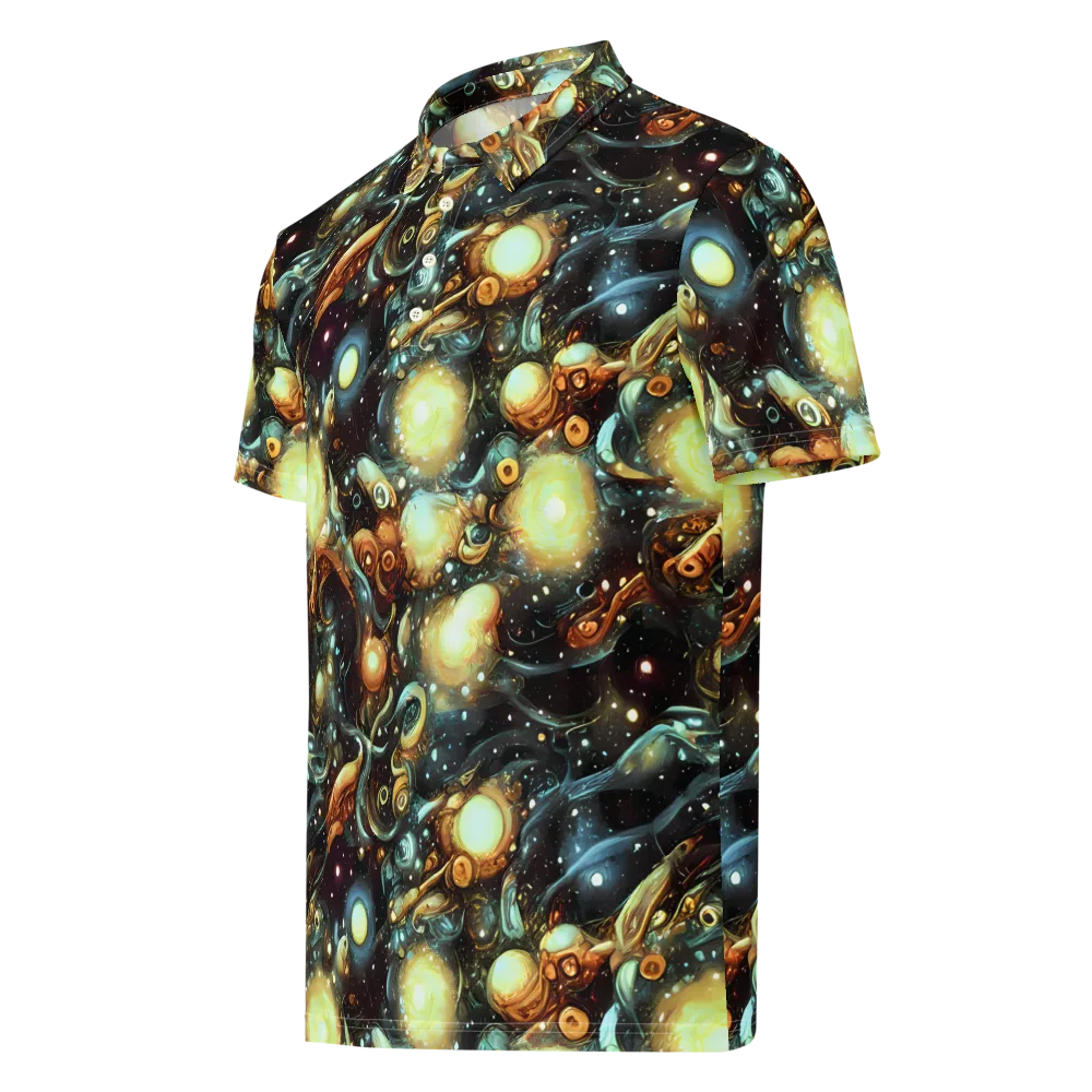 Cosmic Organica on Men's Slim Fit Polo Shirt — Left Front